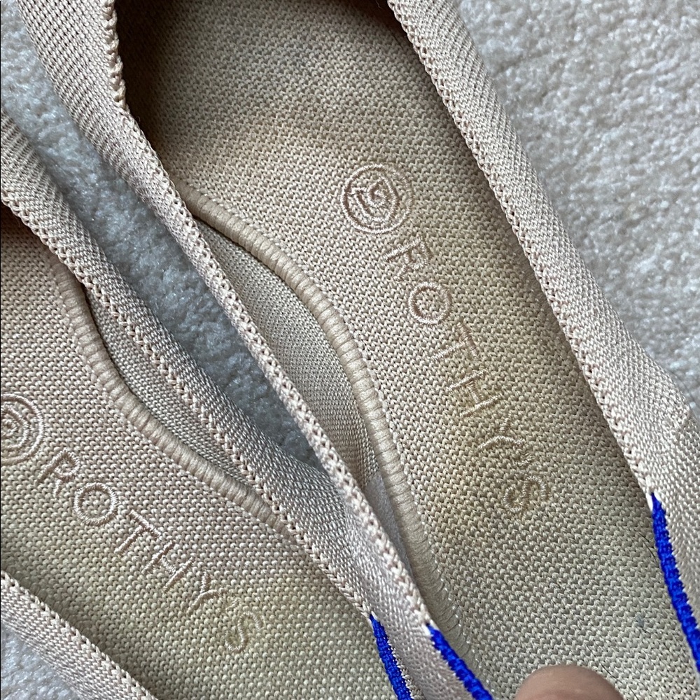 ROTHY'S "The Point" Knit Flats Size 8W Beige Comfort - Picture 5 of 10